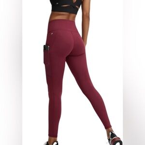 Fabletics Power Hold ankle Length Leggings Wine Color Size Large